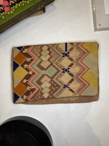 1920s Art Deco Geometric Needlepoint Flap Clutch