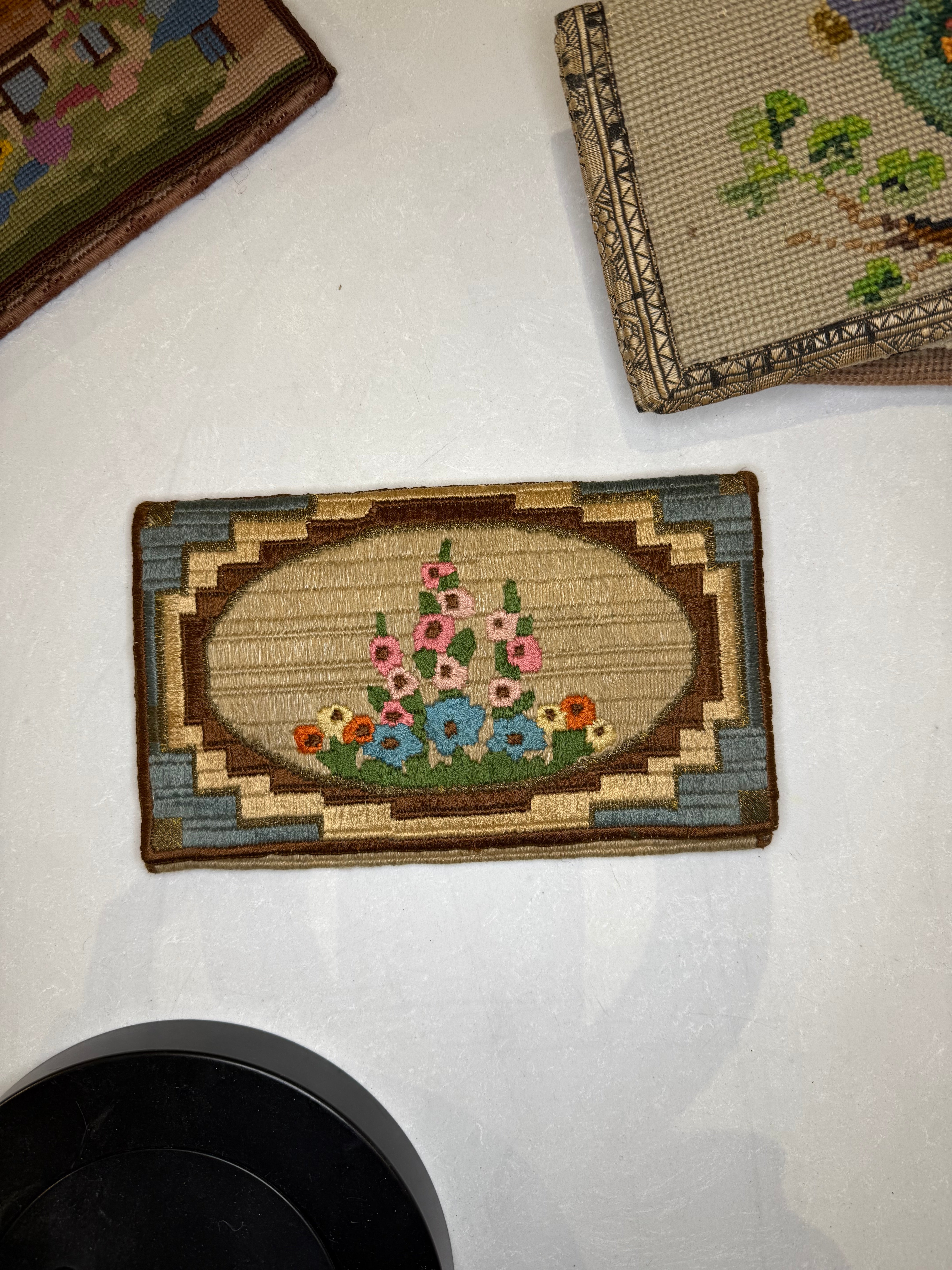 1920s Garden Needlepoint Flap Clutch