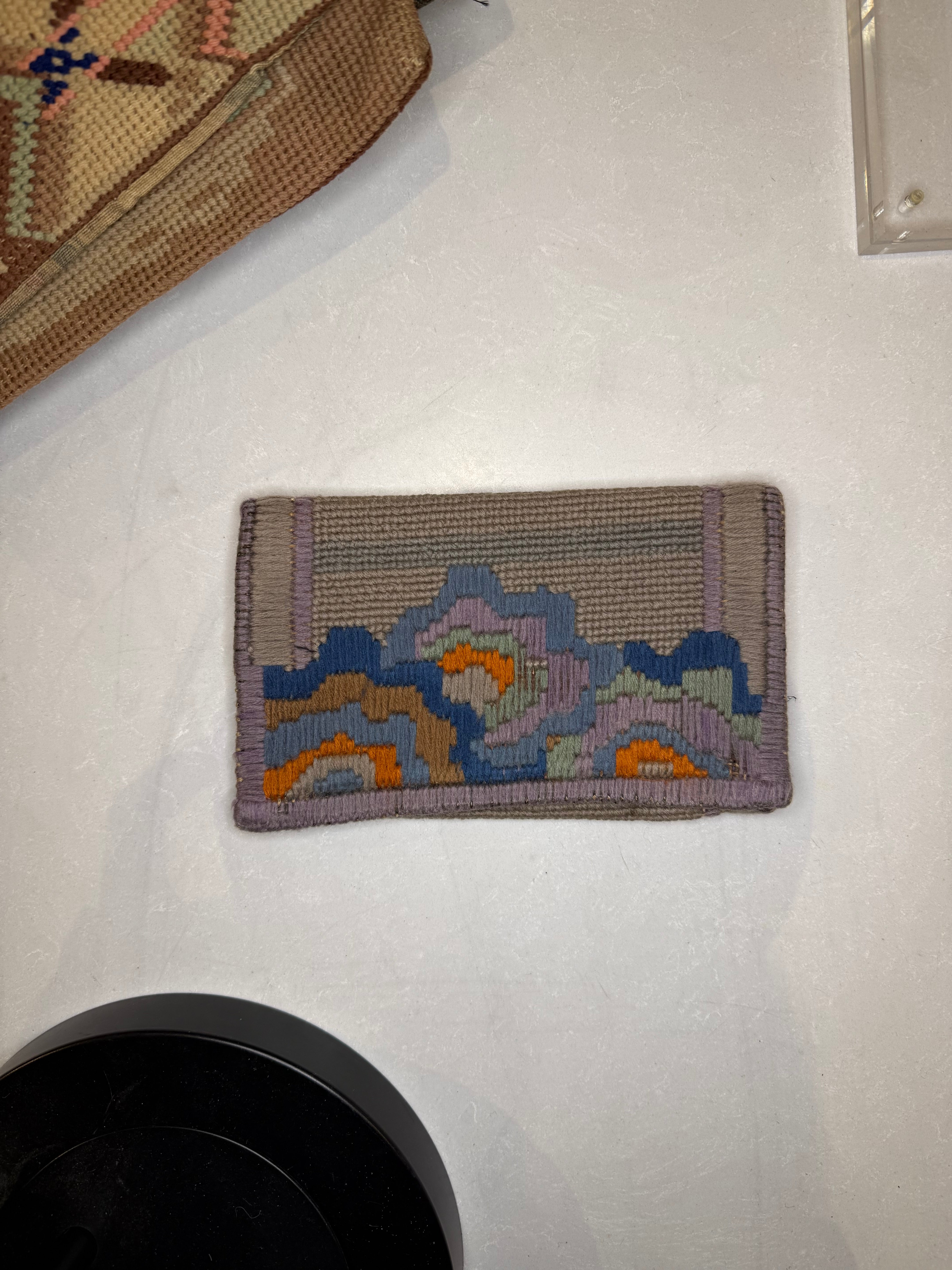 1920s Art Deco Needlepoint Flap Wallet Clutch